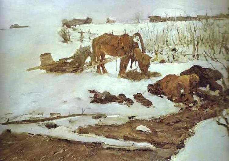 Valentin Serov Rinsing Linen